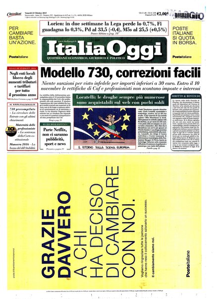 Italia oggi : quotidiano di economia finanza e politica